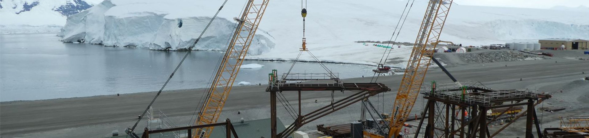 Structural steelwork near icebergs